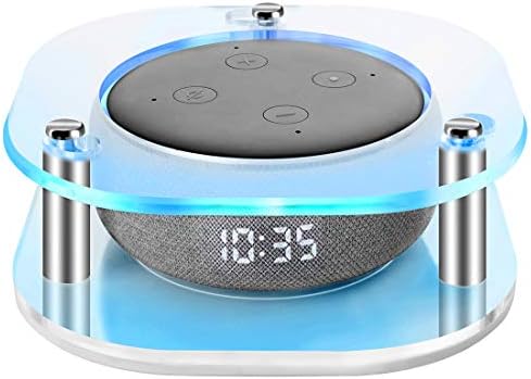 Гекрија акрилик чист случај компатибилен со паметниот звучник Echo Dot Echo Dot со часовник, звучник на монтирање на таванот, стабилен држач за
