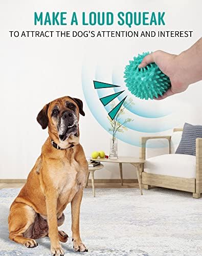 Pweituoet 2 Пакет 4.5 Тешки Писклив Куче Топката За Средно Големи Кучиња, Spikey Куче Топката Играчки За Чисти Заби И Обука, Големи Куче