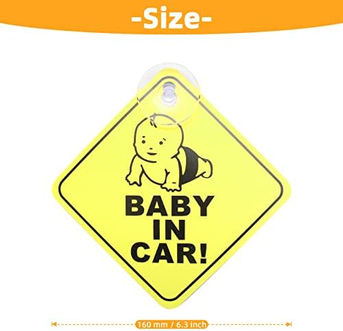 Џенбоде Бебе На Налепница За Автомобили 2 ПАРЧИЊА, Бебе На Одборот Предупредувачки Знаци Со Вшмукување Чаши, Издржливи И Силни Без Остатоци