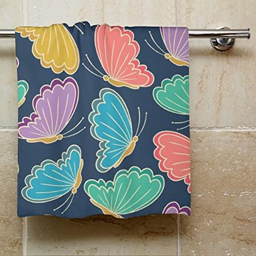 Шарени стилизирани пеперутки пешкир за миење садови 28,7 x13,8 крпи за лице Суперфини влакна Високо апсорбирани крпи крпи со рачни крпи