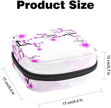 Санитарна торба за складирање на салфетка, јапонска цреша цвета менструална чаша торбичка, преносни санитарни салфетки влошки за чување