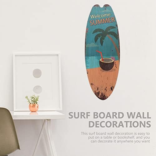 Зеродеко 2 парчиња сурфање дрвени знаци, сурфање wallид што виси знаци летни знаци на плажа Тропски бар знак Декоративен wallиден декор за