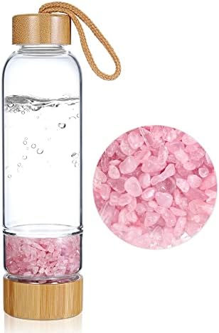 ACBUNGJI Исцелување кристална вода шише Природно скапоцен камен за лекување на стаклени шишиња со стакло