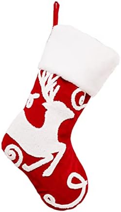Божиќни чорапи крпа Божиќна чорапска торба и Божиќ што висат чорапи за украсување на забави и Божиќен цртан филм црвен сет декорација