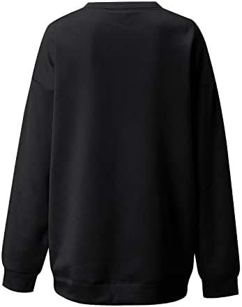 PXLOCO кошули со долг ракав за жени, џемпери на екипаж, симпатични врвови, обични есенски облека Божиќна графика Тес y2k облека