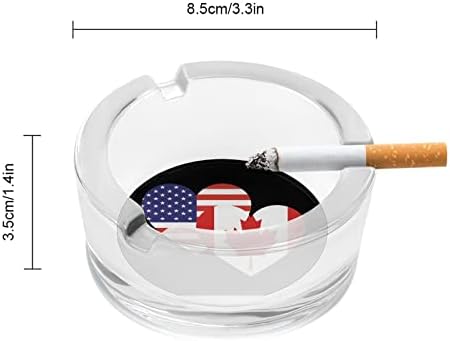 Канада Американско срце со знаме на срце пушење пепелници цигари цигари за држач за таблички за пепел за затворен простор на отворено