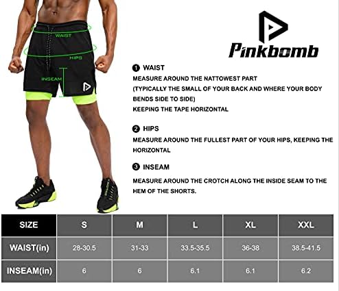 Пинкбомб Машки 2 во 1 тренингот што работи шорцеви со телефонски џеб Брзи суви атлетски салата за мажи за мажи со џеб со патент