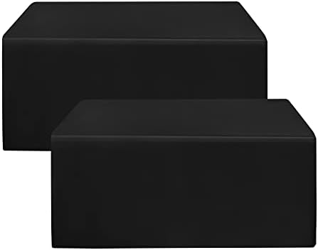 Holidayideas 2 пакувања опремена облека за маса - 48 x 24 инчи - црни табели со правоаголник за 4 табели за нозе, заштитник за покривање на маса за маса за табела за вклучена, за