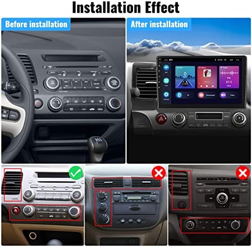 Автомобилско Стерео Радио За Хонда Цивик 2006-2011, 10.1 Екран На Допир ВО Цртичка ГПС Навигација, Безжично Apple Carplay Android Автоматско