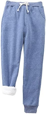 Обични жени плус чувајте топол цврст кадифе со џебови одржувајте зимски панталони Панталони боја долга женска плус големина случајна сина боја