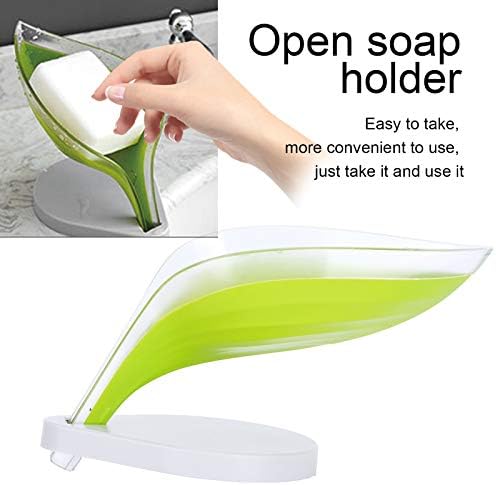 Milltrip Leaf Shap Soap држач за сапун сапун сапун сапун за бар сапун, декоративна пластична сапун сапун, сапун кутија со вшмукување