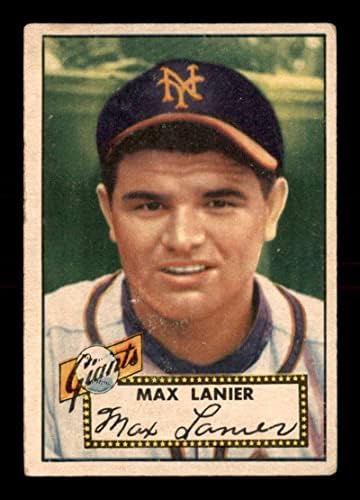 101 Макс Ланиер - 1952 Топс Бејзбол Картички Оценет ВГЕКС - Бејзбол Плочи Автограмирани Гроздобер Картички