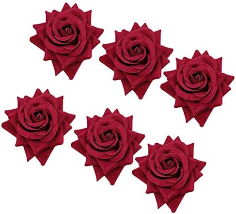 Luwsldirr салфетка прстен 6 парчиња црвена роза форма пешкир салфетки, салфетки прстени за прстени свадбени забави хотел трпезариски салфетки