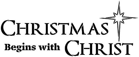 Божиќ Започнува Со Христос Матрица Од Студиор12 | САМ Празник Ѕвезда Празничен Декор | Рустикален Христијанин Исус Подарок Занает Инспирација