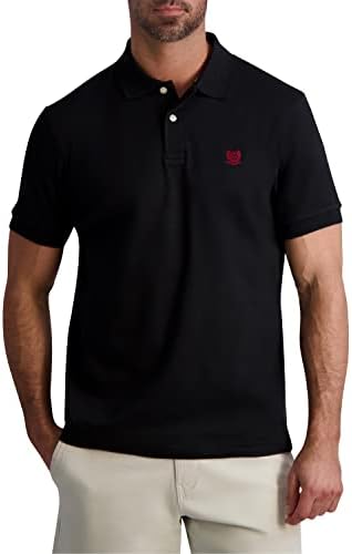Чапс машка поло маица - Класичен вклопување со кратки ракави со кратки ракави со 3 копчиња со двојно плетено памучно поло
