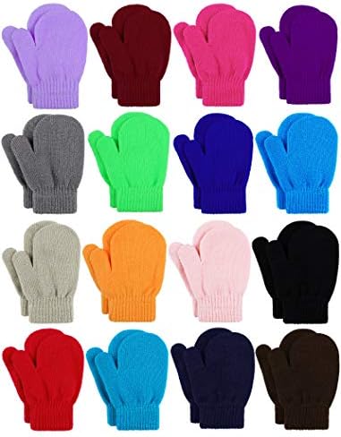 Коораби 16 парови на ракавици за мали деца магични истегни зимски белезници меки топло унисекс бебе плетени нараквици