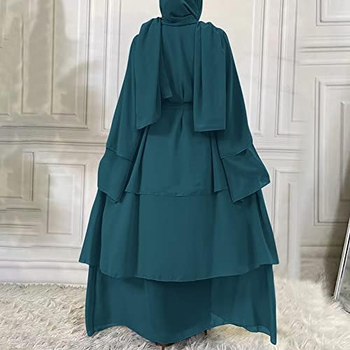 Абајас за жени муслимански абаја со долг ракав макси фустан лабава целосна покривка исламска кардиганска облека во Дубаи со хиџаб s-xxl
