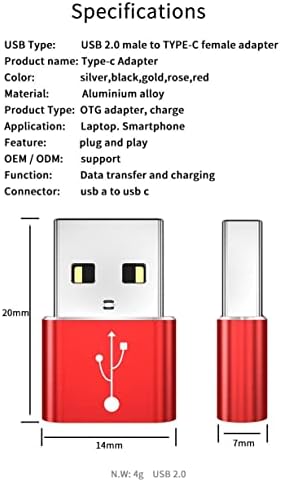 Адаптер за Boxwave Компатибилен со JBL издржливост Пик II-USB-A до C Portchanger, USB Type-C OTG USB-A конвертирање на податоците за полнење