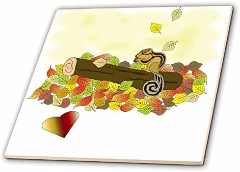 3дроза Слика На Верверица На Дневник Со Есенски Лисја Во Боја И Градиент Срце-Плочки