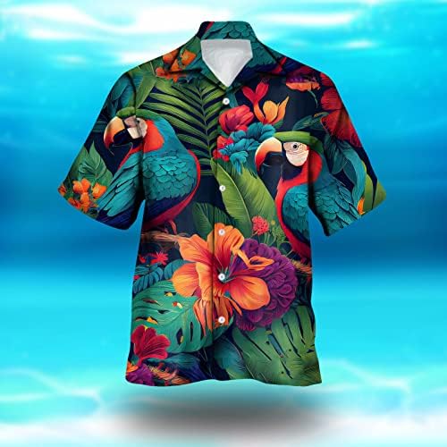 2023 Нови мажи Обични кратки ракави пролетни летни летни вратови 3Д печатени кошули модни врвни кошули со блузи 8 кошули