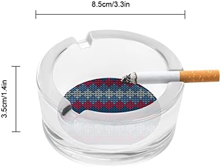 Сина шема за плетење стакло пепелници за цигари и цигари, држач за табела за табела за декорација на маса