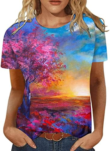 Zdfer Floral Print летни кошули за жени маица блуза Туника Врво