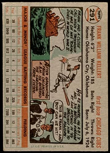 1956 Топпс # 291 Френк Келерт Чикаго Кобс екс коцки