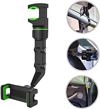 Uxely 360 ° Rearview Mirror Sircer Tephel Прилагодлив, Телефон за ретровизори на ретровизорот и држач за GPS, лулка за автомобили за мобилни