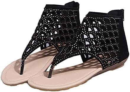 Rhinestone шутираат сандали за дишење за жени, папучи од пети чевли лето моден флип за дами