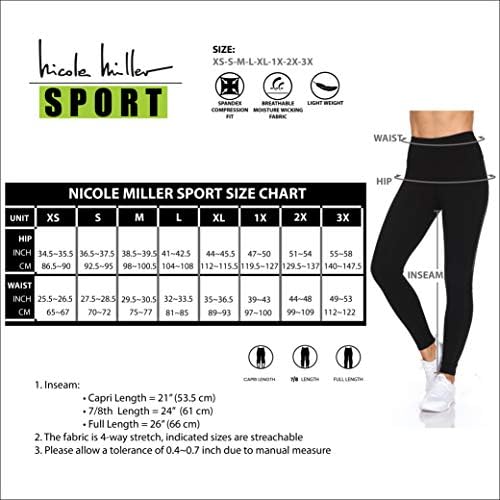 Никол Милер хеланки за жени со џебови - Пакет за тренинзи за тренингот и чиста мрежа - Контрола на јога панталони со висока половината