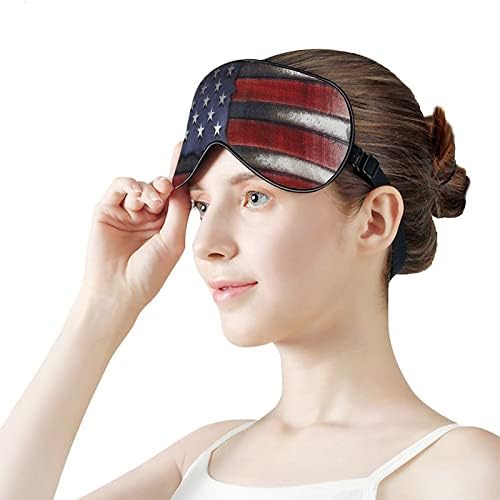 Ретро американска американска маска за знаме за очите за спиење ноќно слепило со прилагодлива лента за мажи жени кои патуваат јога дремки
