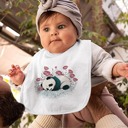 Панда Графички Бебе Лигавчиња - Рози Бебе Хранење Лигавчиња-Цветни Лигавчиња За Јадење