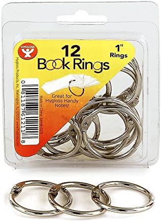 Hygloss 1 Сребрена 12-PK производи Книга од 1 инчен метални врзивачки прстени, 12 пакувања