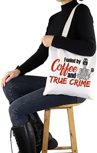 G2tup Вистински криминален подарок за џанки, поттикнат од кафе и вистинско криминал што може да се употреби платно тота торба за кривично