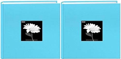 Фото албум со капаци на ткаенини 200 џебови држат 4x6 фотографии, тиркизна сина боја