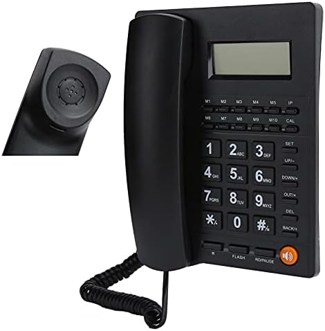753 Десктоп кабел Телефон со дисплеј за лична карта на повикувач, фиксни кабел телефон со големо копче за домашна канцеларија и хотел