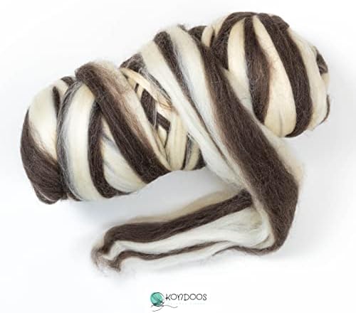 Кондоос природен волна големо ровови, 1 lb. Најдобра волна за вртење, плетење со рака, фелинг, бурни ќебиња и таписерија. Природни