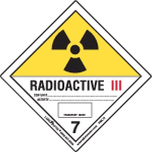 Master Hml16 Радиоактивни III Канадски Етикета, Хартија, Опасност Класа 7, Hazmat, 4 x 4