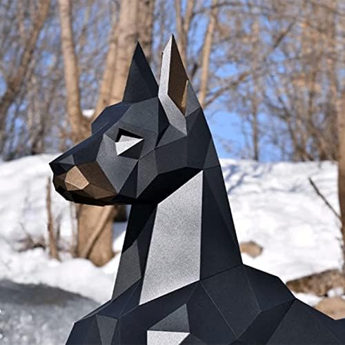 WLL-DP лежење на кучиња за моделирање геометриска ороми загатка Рачно изработена хартија трофеј 3Д хартија модел DIY хартија скулптура креативна