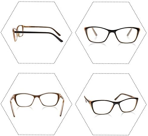 Тишуи читање очила жени модерни читатели на мачки очи лесни стилски измамници очила 4 пакувања удобни пролетни шарки 4 случаи