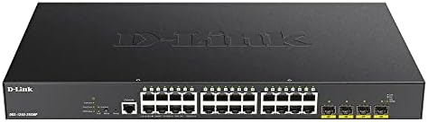 D-Link Po Switch, 28 порта Smart управуван со гигабит w/ 4 10g SFP+ пристаништа за наградување 370W POE буџет, моќност на деловна мрежа преку Етернет