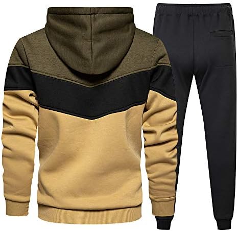 Harglesman Man's Tracksuit Mase Hoodie Sweatshirt со џеб џогер панталони лабава потта атлетска обична спортска облека за џогирање,