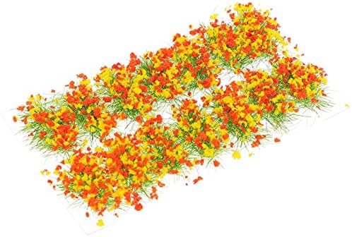 Јарноу статичка трева тафти цветни минијатурни вегетациски групи модел на сценографија DIY минијатури за железнички пејзаж железничка пруга