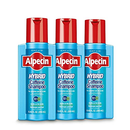 Алпецин хибриден кофеин шампон кај мажи со суви, чешање, чувствителни скалпи навлажнувајќи ја истенчувањето на косата Природна раст на