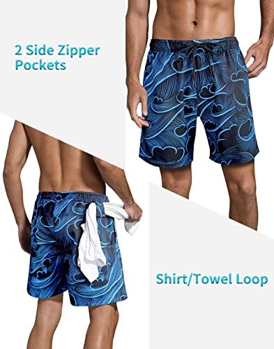 Lucowee Swim Trunks Men Compression Compression поставени шорцеви за пливање патент џеб јамка за џеб, бргу сув 7 костум за капење