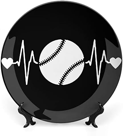 Бејзбол Чукање На Срцето Керамичка Коска Кина Декоративни Плочи Со Штанд Виси Орнаменти Вечера Плочи