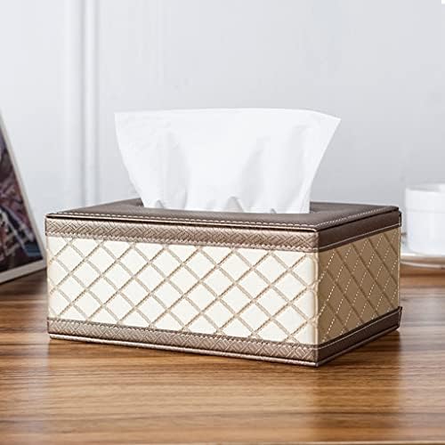 Кутија за домашно ткиво кутија Ретро ПУ кожен диспензер BoxDesktop Office Shop Декорирана хартиена крпа за салфетка салфетка кутија