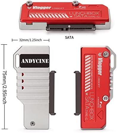 Andycine USB-C до SATA адаптер интерфејс компатибилен за ручек Atomos Ninja V SSD Carder Runchbox Reader