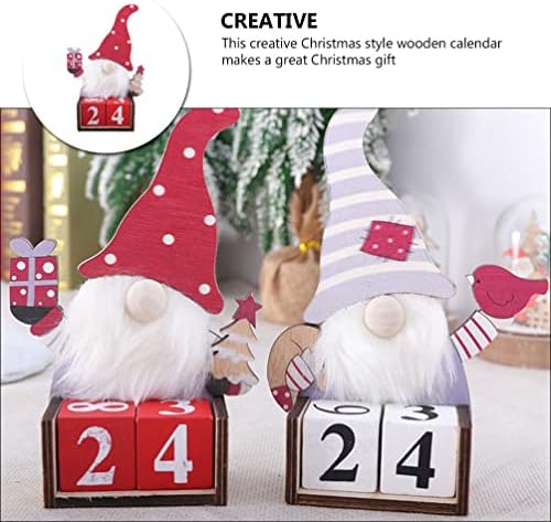 ЛИОБО Дрвен Божиќен Календар За Доаѓање, Одбројување До Божиќ, Празнична Празнична Декорација, Дедо Мраз