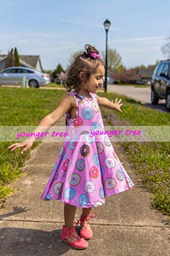 Помлади дрвја мали деца девојки крофни фустан печати едно парче здолниште без ракави цвеќиња цветни фустан